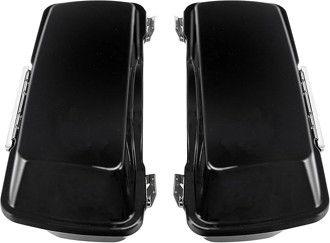 XFMT Motorcycle Matte Black Hard Saddlebags Saddle Bags Trunk W/Lids & Chrome - Image 6