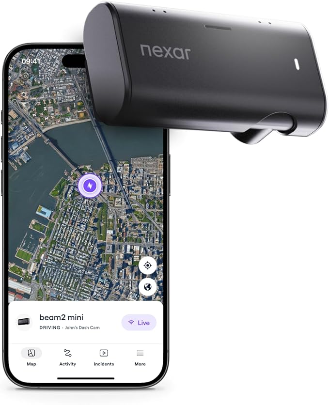 Nexar Beam2 Mini Dash Cam Car Camera 128GB Storage 24H Parking Mode Wide Angle by Nexar-Industry-leadingAIDashCams