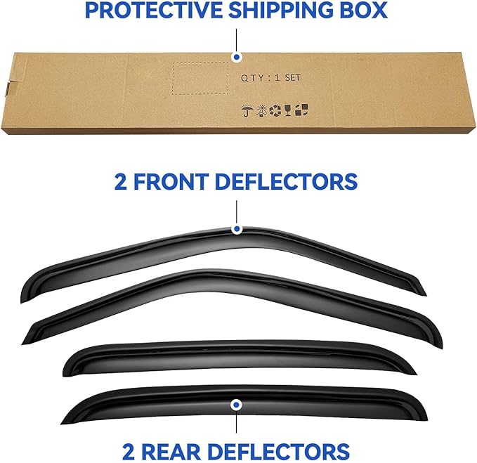 Window Visors Rain Guards for 2001-2007 Chevy Silverado/GMC Sierra, Window Vent - Image 6