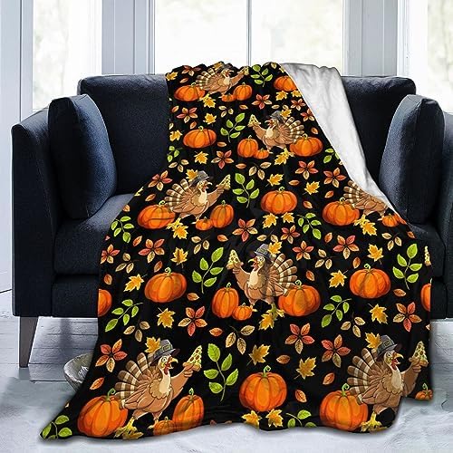 Socira Thanksgiving Throw Blanket Turkey Blankets Plush Gifts for Women Men by Socira