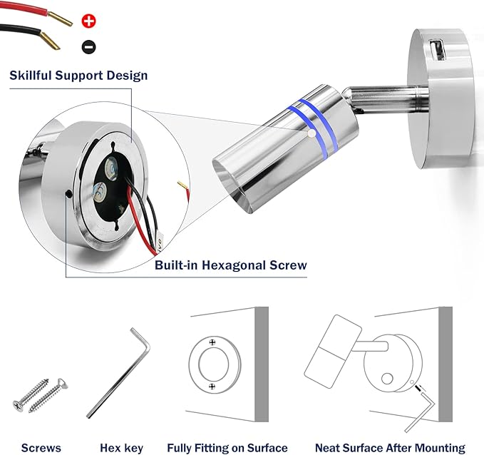 THALASSA 12V Interior LED RV Reading Lamp - Image 4