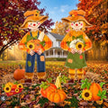 5 Pcs Fall Scarecrow Yard Stake Metal Thanksgiving Garden Decor by Quzzil