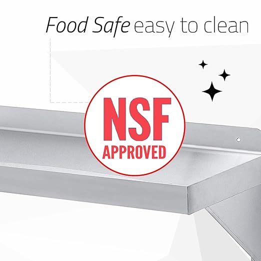 DuraSteel Stainless Steel Wall Mount Shelf 24" Wide x 14" Deep Commercial Grade - Image 7