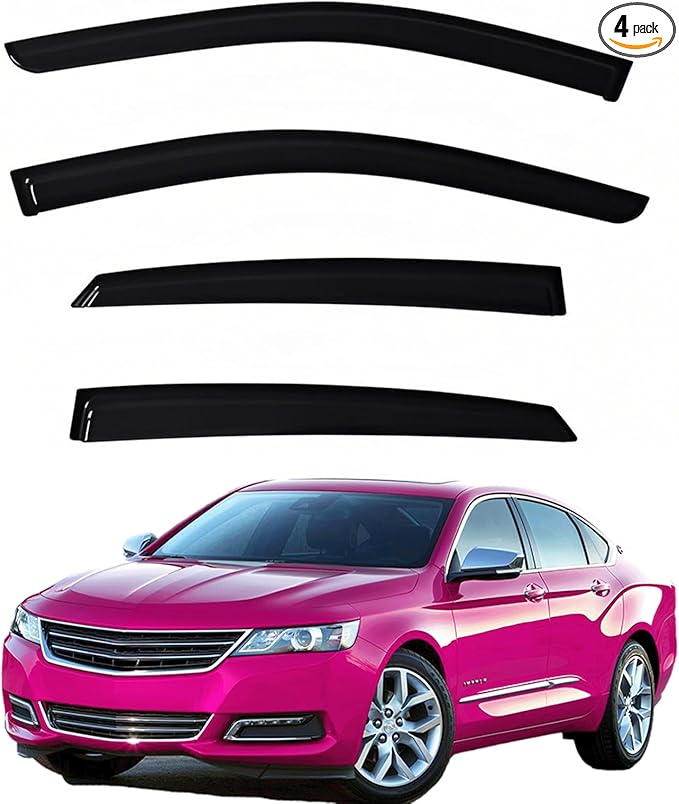 Window Visors Rain Guards fits 2014-2020 Impala, Out-Channel Window Wind by Unknown