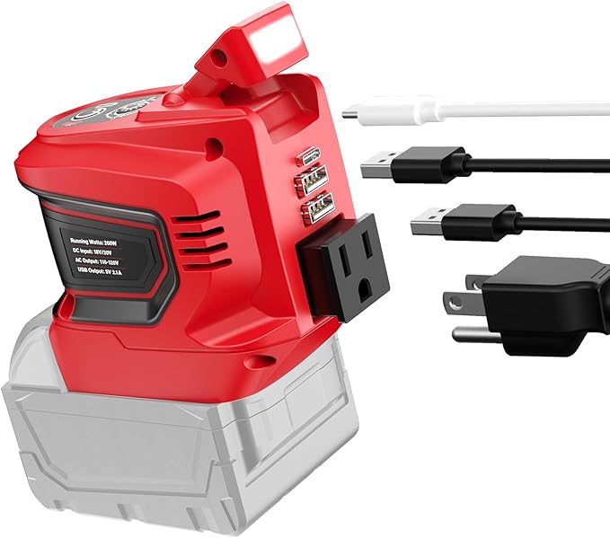 Power Inverter Compatible with Milwaukee 18V Battery, Ecarke 200W Portable by Ecarke