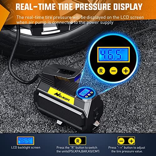 Nilight Digital Tire Inflator Air Compressor Portable Pump w/Pressure Gauge