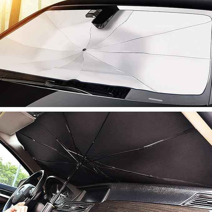 helloleiboo Car Windshield Sun Shade UV Rays and Heat Sun Visor Protector - Image 8