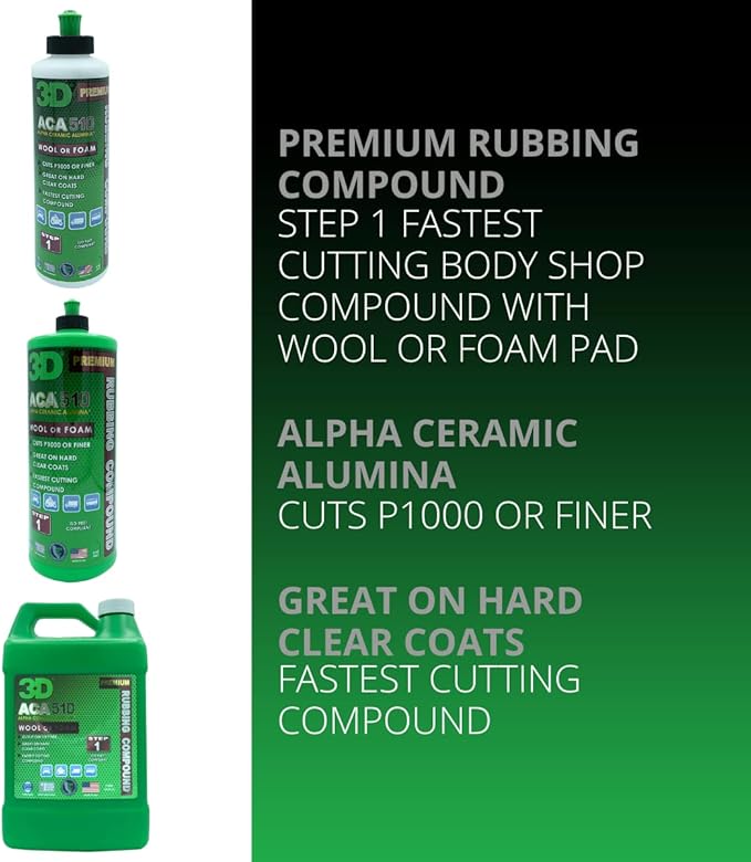3D ACA 510 Rubbing Compound – Fast-Cutting Paint Correction Compound - Image 2