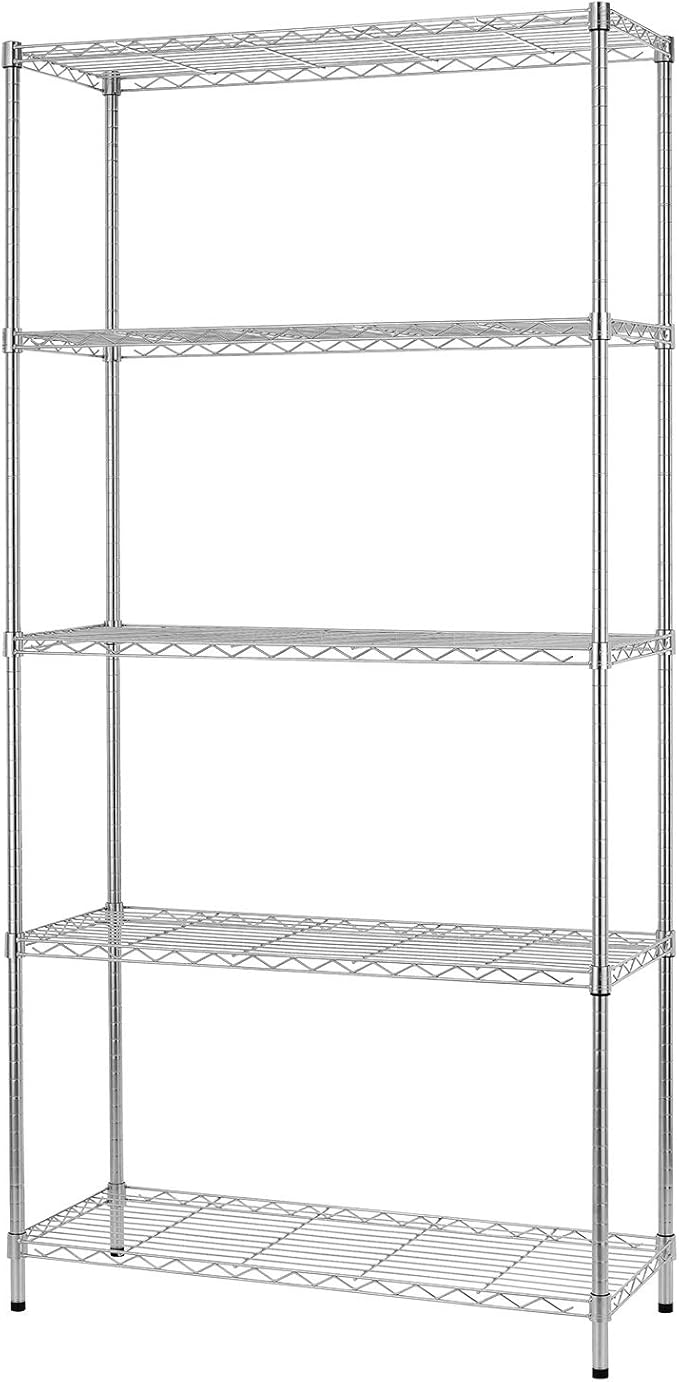 BestOffice 14''Wx36''Dx72''H NSF Wire Shelf Metal 5 Shelf Wire Shelving Unit by BestOffice