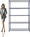 48"x24"x72" Black 5-Tier Premium Wire Shelving NSF 4000 LBS MAX Capacity Heavy by UtilityBasics
