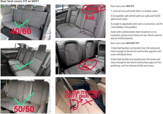 Seat Covers Full Set, Waterproof Leather Seat Covers - Image 6