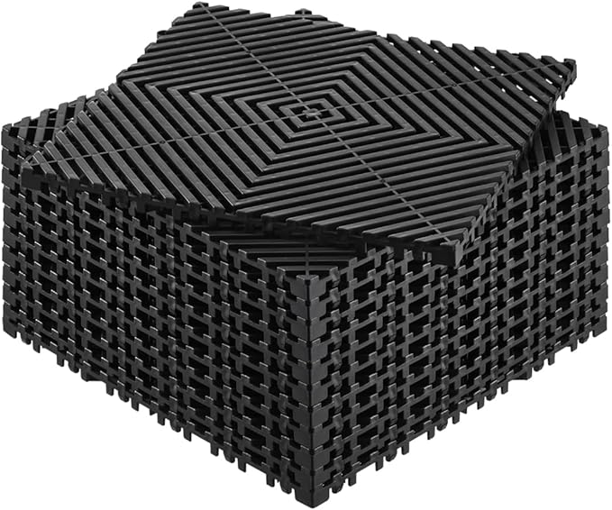 VEVOR Interlocking Drainage Mat, 12” x 12” Modular Interlocking Cushion