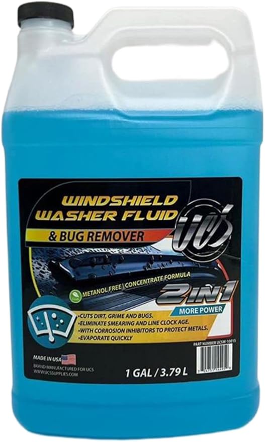 UCS 10015 2-In-1 Car Windshield Washer Fluid & Bug Remover 1 Gallon Ready to by UCS