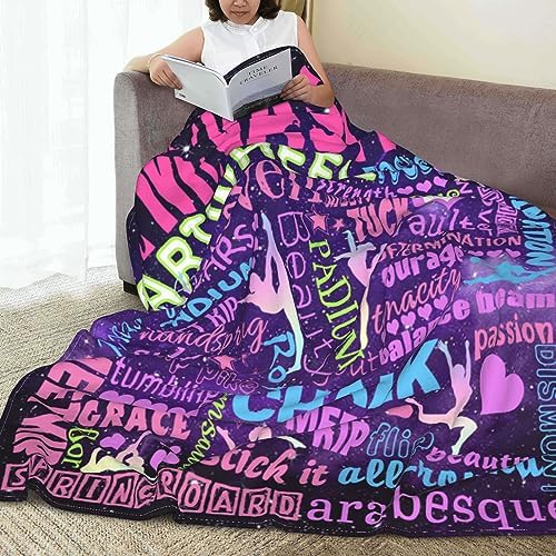 Gymnastics Blanket, Gymnast Gifts for Girls Gymnastics Lovers Teens Women Kids Birthday Soft Flannel Fleece Warm Cozy Throw Blanket for Sofa Bed Home Decor 80"X60" - Image 6