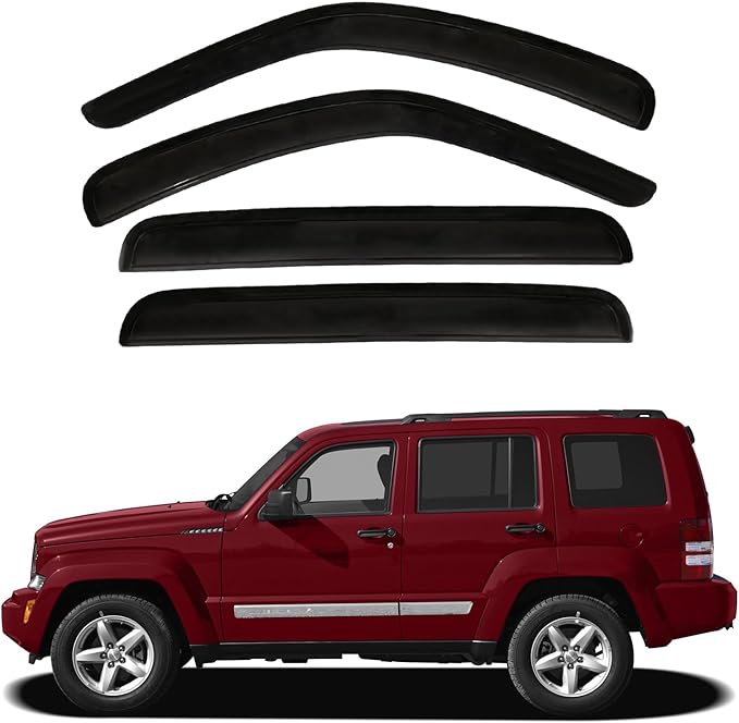 4pcs Front+Rear Smoke Tint Sun/Rain Guard Outside Mount Tape-On Vent Window by LQQDP
