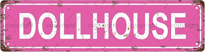 DOLLHOUSE Space Vintage Metal Tin Street Sign Bar Cafe Garage Cave Home Room by Unknown