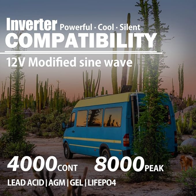 4000 Watt Modified Sine Wave Inverter, 12V Power Inverter, Four 110 / 120V DC - Image 5