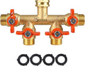 4 Way Brass Hose Splitter Full Flow by Shopnow