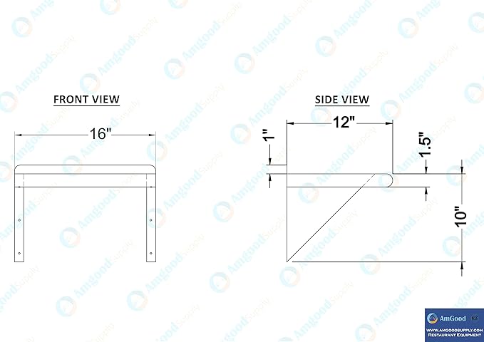AmGood 12" X 16" Stainless Steel Wall Shelf | Metal Shelving | Garage, Utility - Image 5