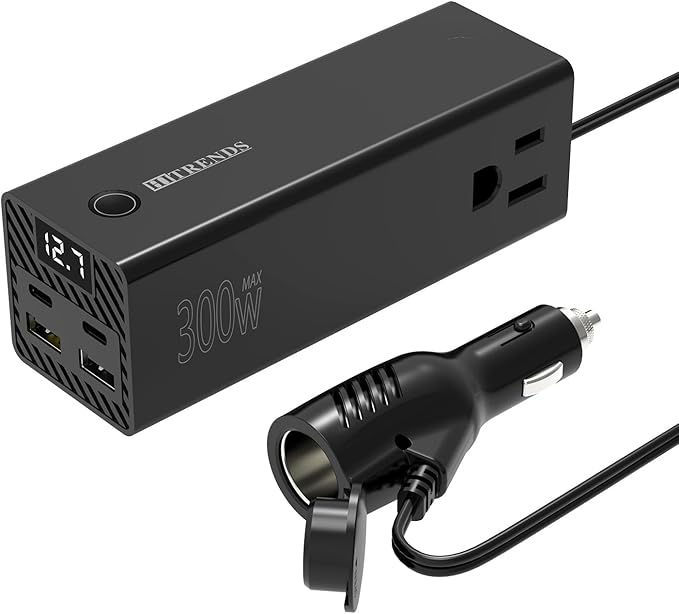 HITRENDS 300W Car Power Inverter Dual DC 12V to 110V AC Car Power inverters by HITRENDS