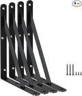 4 Pack L8 x H 6" Black Heavy Duty Shelf Brackets by MHMYDZ