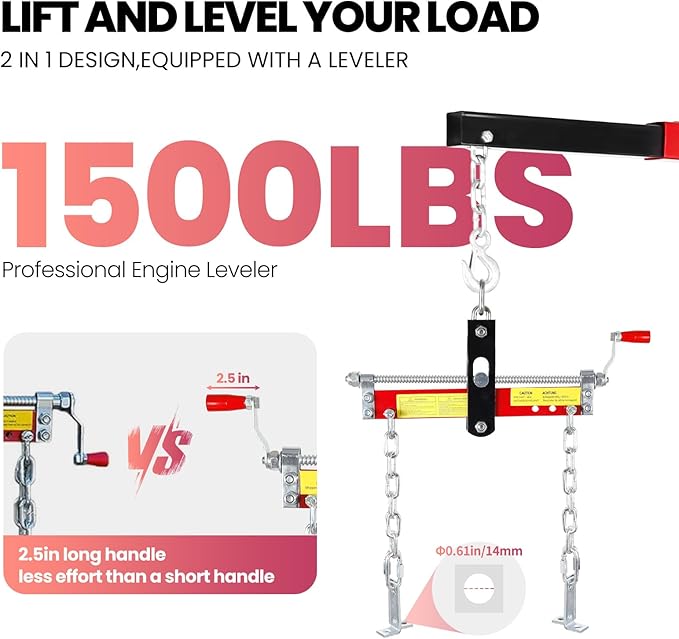 2 Ton Folding Engine Hoist, 4400lbs Hydraulic Cherry Picker Engine Hoist - Image 4