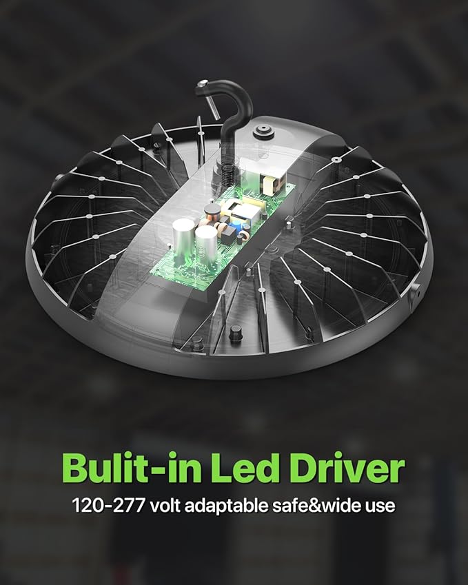 150W UFO LED High Bay Light 6-Pack 150LM/W 22, 500LM High Bay Led Shop Lights - Image 5