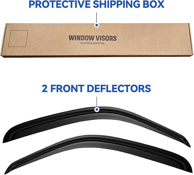 Window Visors Rain Guards for 1995-2004 Toyota Tacoma Regular Cab, Out-Channel - Image 6