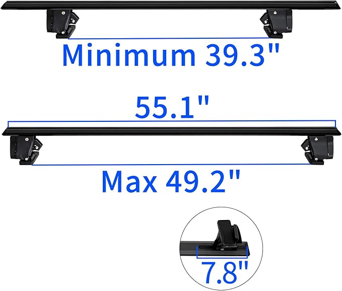 Universal 55" Roof Rack Cross Bars, Adjustable Car Top Roof Rack, Aluminum - Image 2