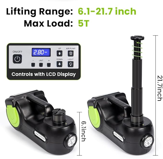 Anbull Electric Car Jack Kit 5 Ton, Hydraulic Car Jack Lift DC12V - Image 2