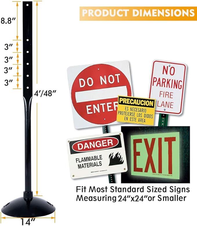 Heavy Duty Cast Iron Sign Post and Base Kit - Image 3