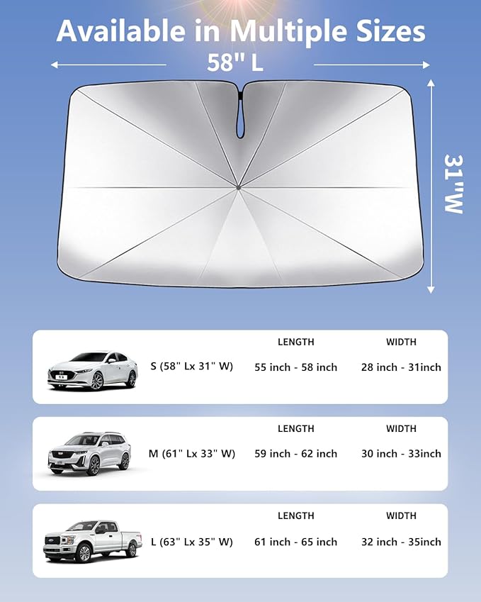 Foldable Windshield Sun Shade Umbrella – Reflective Car Window Cover - Image 4