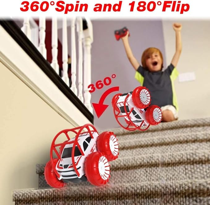 MaxTronic Amphibious Remote Control Car, Rechargeable RC Cars Toy 360° Flips - Image 2