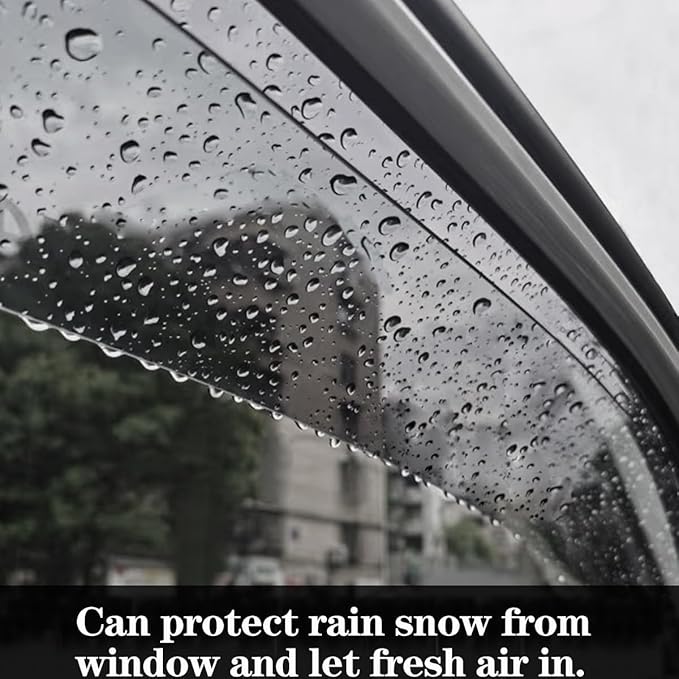 4pcs Outside Mount Style Window Rain Guards Durable Side Wind Deflectors Dark - Image 6