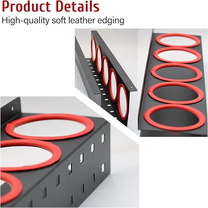 Spray Bottle Holder Wall Mount, Storage Rack 5 Holes, 7Hooks Organizer Abrasive - Image 3