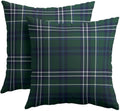 Christmas Throw Pillow Covers 20x20 Set of 2 Winter Gark Green Plaid by Trongr