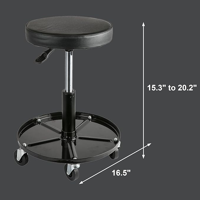 Aain Heavy Duty Adjustable Rolling Seat, - Image 3
