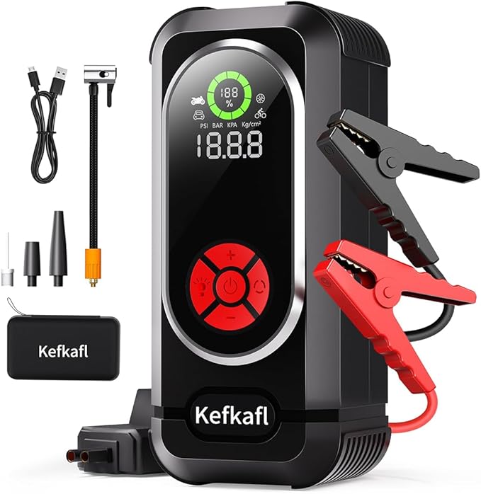 Jump Starter with Air Compressor, 4000A Car Battery Jump Starter Portable 150 by Kefkafl