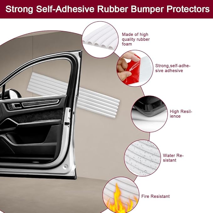 Garage Wall Protector, zxbaers Strong Self-Adhesive Rubber Bumper Protectors - Image 3