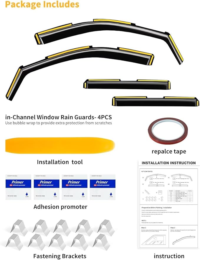 Tape-On Window Rain Guards Fit for Toyota RAV4 2019 2020 2021 2022 2023 2024 - Image 9