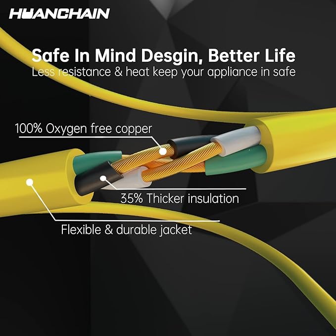HUANCHAIN Outdoor Extension Cord 60 Foot Waterproof, 16/3 Gauge Flexible - Image 3