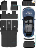 for New 2025 Tesla Model Y Juniper TPE Floor Mats & Front Rear Cargo Mat Full by Unknown