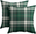 Christmas Throw Pillow Covers 22x22 Set of 2 Winter Green Buffalo Plaid Tartan by Trongr