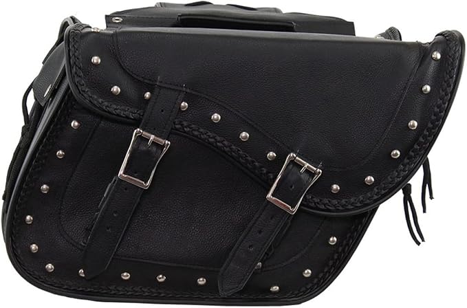 GARGOYLE BELLS Genuine Leather Motorcycle Saddle Bags Motorcycle Luggage Bag - Image 6