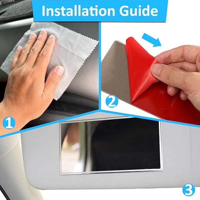 Randconcept - Large Car Sun Visor Adhesive Vanity Mirror, Car Interrior - Image 6
