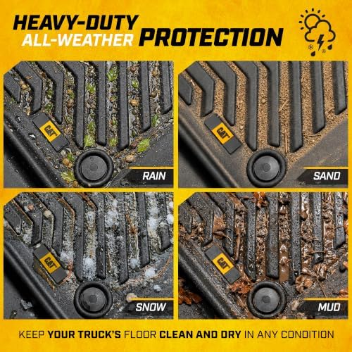 CAT® JustFit™ 3D Custom Fit Front Floor Mats for Ford F-150 Super Cab 2015-2026, Heavy Duty Rubber Floor Liners Laser Measured, Ford F150 SuperCab Accessories