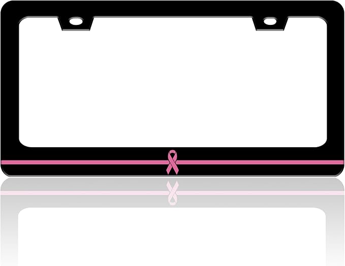 Breast Cancer Awareness License Plate Frame Pink Ribbon License Plate Holder by TINALUIN
