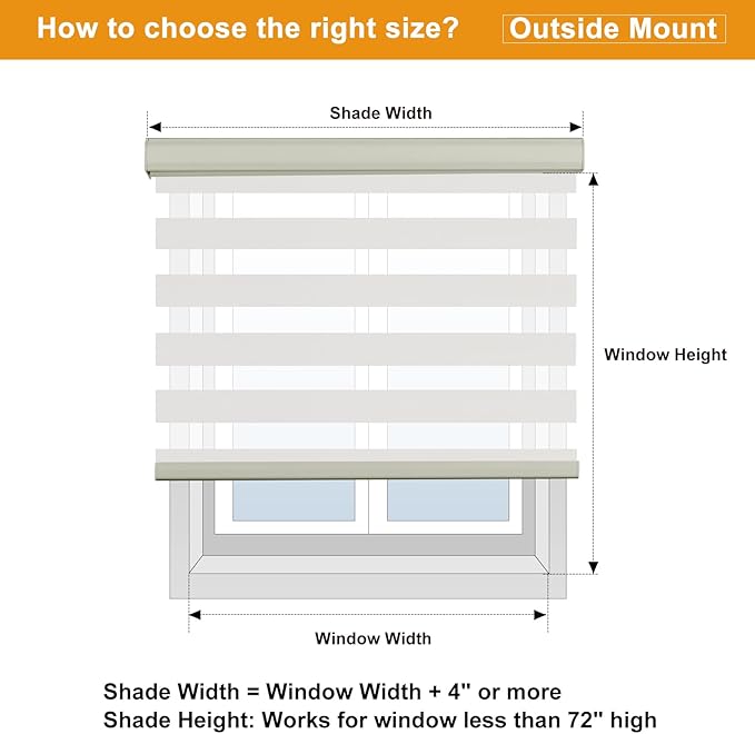 Persilux Cordless Zebra Blinds for Windows Free-Stop Window Blinds Dual Layer - Image 8
