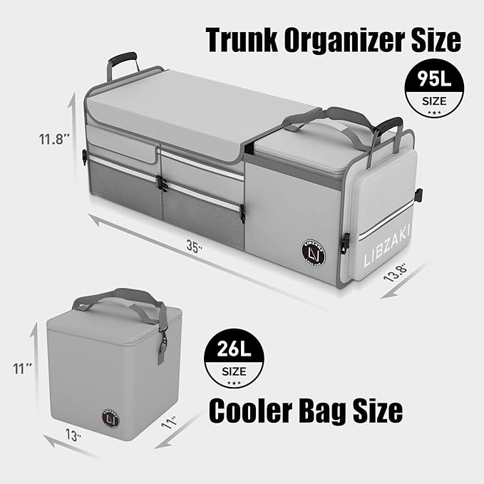 LIBZAKI Oversize 4 in 1 Car Trunk Storage Organizer - Image 6
