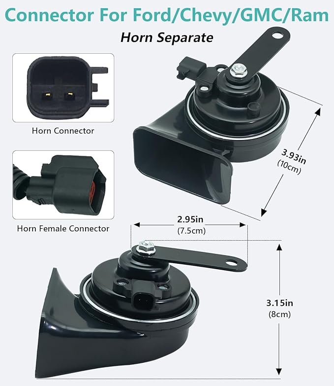 Car Horn Kit for Ford Chevrolet Tesla Jeep Ram GMC, 12V Loud Waterproof Auto - Image 4